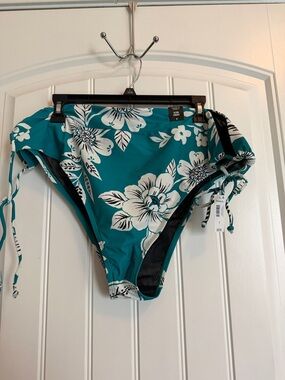 torrid Teal and White Floral High-Waist Bikini Bottoms